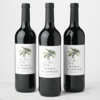 Cheers! Palm Tree Tropical Beach Wedding