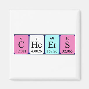 Cheers periodic table word magnet