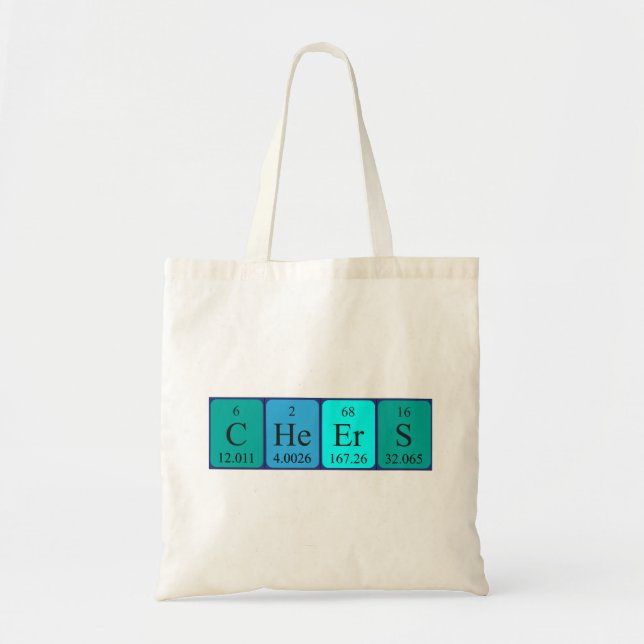 Cheers periodic table word tote bag (Front)