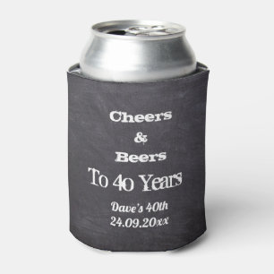 Cheers Personalised Chalkboard Birthday Can Cooler
