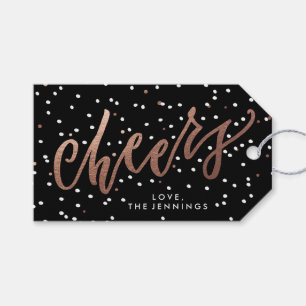 Cheers Personalised Holiday Gift Tag // Rose Gold