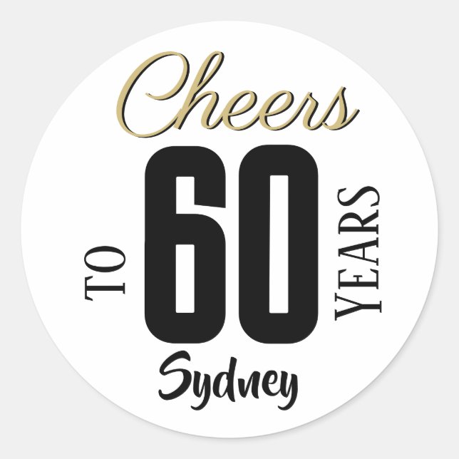 Cheers - Personalized Birthday Classic Round Sticker (Front)
