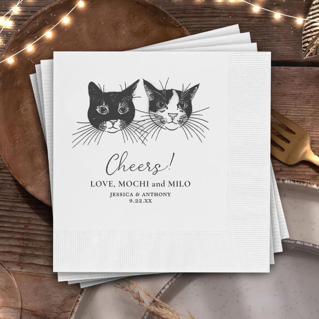 Cheers Pets Custom Hand Drawing Wedding Napkin (Creator Uploaded)
