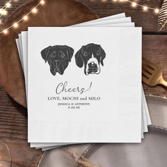 Cheers Pets Custom Hand Drawing Wedding Napkin (Creator Uploaded)