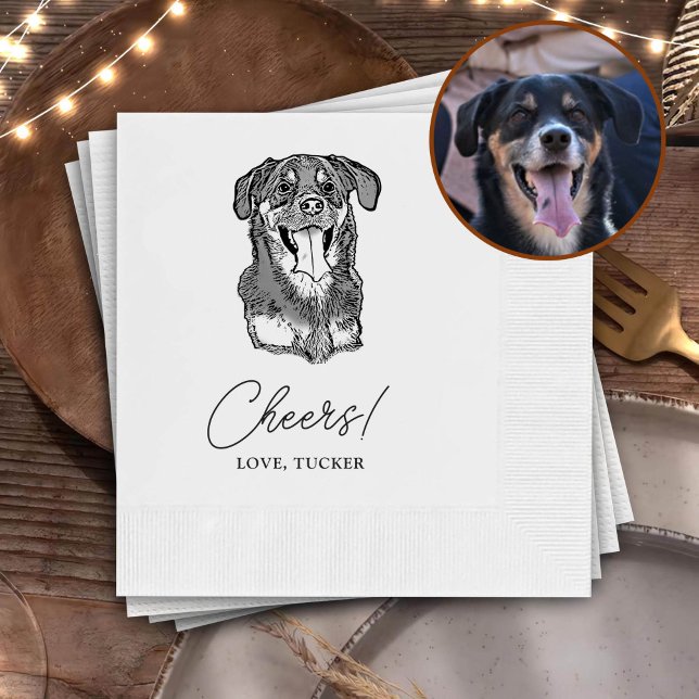 Cheers Pets Custom Hand Drawing Wedding Napkin (Creator Uploaded)