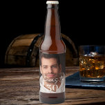 Cheers photo birthday party beer bottle label<br><div class="desc">Personalise and add a his name.  Text overlay: Cheers to</div>