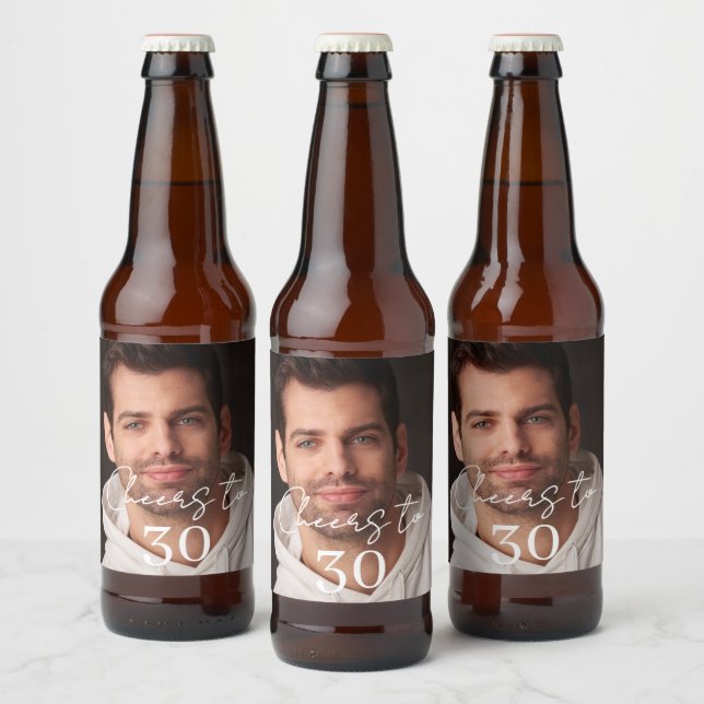 Cheers photo birthday party beer bottle label (Bottles)