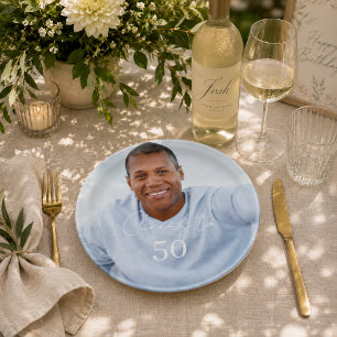 Cheers photo birthday party paper plate
