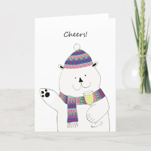 Cheers! Polar Bear Christmas Card