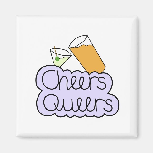 Cheers Queers Sticker Magnet (Front)