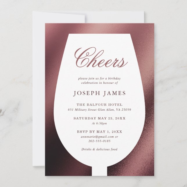Cheers Red Wine and Dine Invitation (Front)