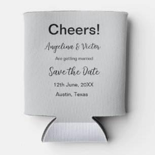 Cheers save the date simple minimal modern elegant can cooler