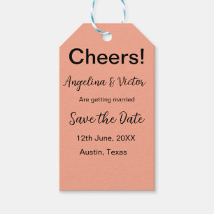Cheers save the date simple minimal modern elegant gift tags