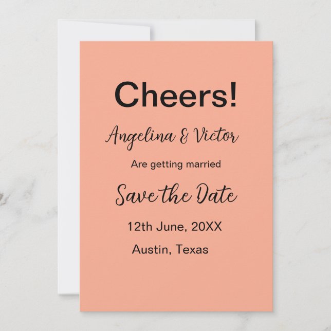 Cheers save the date simple minimal modern elegant invitation (Front)