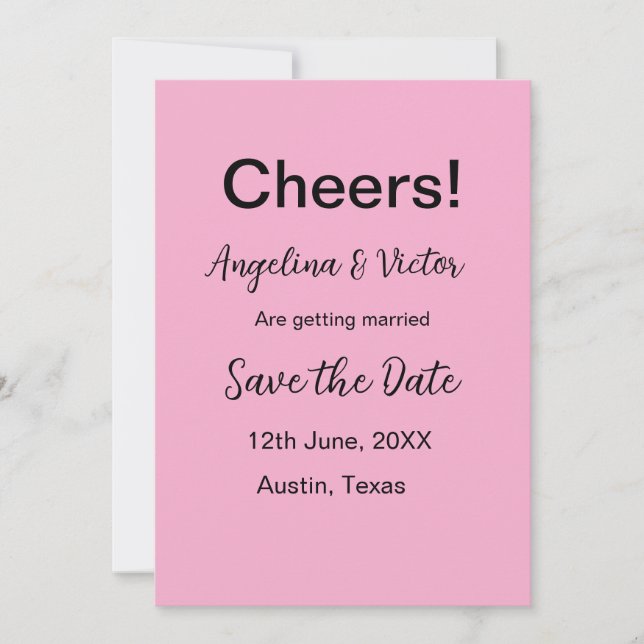 Cheers save the date simple minimal modern elegant invitation (Front)