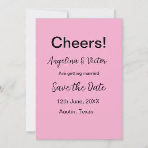 Cheers save the date simple minimal modern elegant invitation