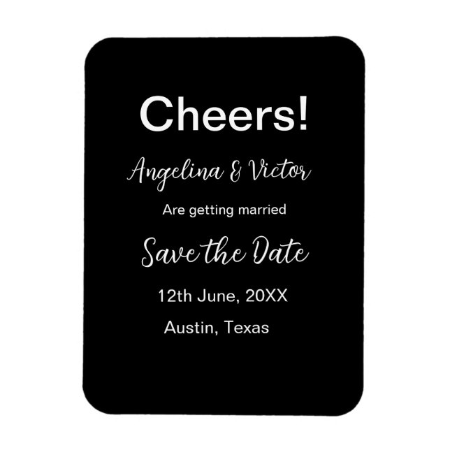 Cheers save the date simple minimal modern elegant magnet (Vertical)