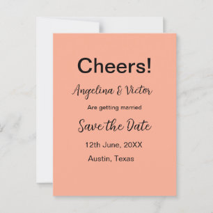 Cheers save the date simple minimal modern elegant postcard