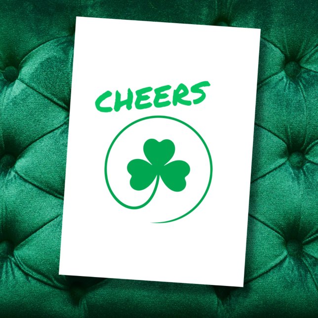 Cheers Shamrock Clover Elegant All Purpose Blank Card (Creator Uploaded)