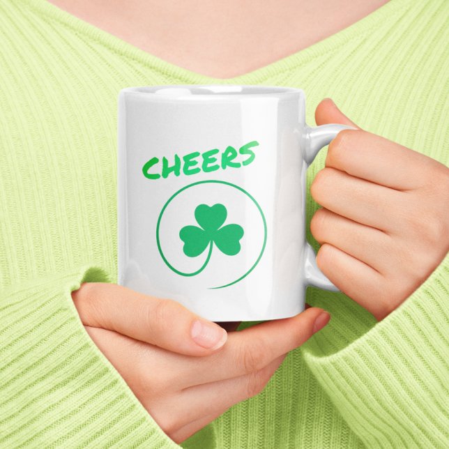 Cheers Shamrock Clover Ireland Irish St Patrick's Coffee Mug (Creator Uploaded)