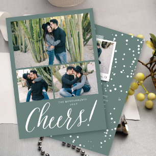 Cheers Simple Script Modern Holiday Photo Card