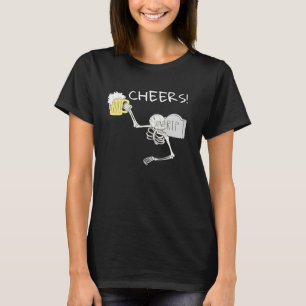 Cheers Skeleton St Patricks Day Octoberfest Beer D T-Shirt