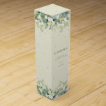 Cheers! Snowberry Eucalyptus Christmas/Holiday Wine Box<br><div class="desc">Elegant,  cream Christmas/Holiday wine gift box featuring an edging of hand painted snowberries and eucalyptus. All text is fully editable so you can easily change the font style/colour/size and delete or move text. Coordinating items available in my store.</div>