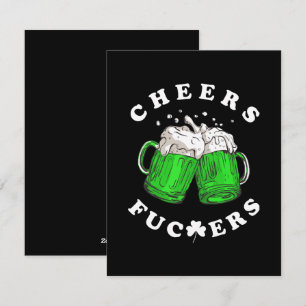 Cheers St Patricks Day Beer Drinking Funny Holiday Card