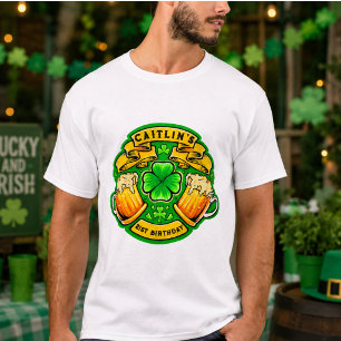 Cheers St Patricks Day Shamrock 21st Birthday T-Shirt