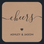 Cheers Stickers, Wedding Wine or Champagne Tags, Square Sticker<br><div class="desc">These are the perfect little stickers. You can customise the text,  as well as change the colours.</div>