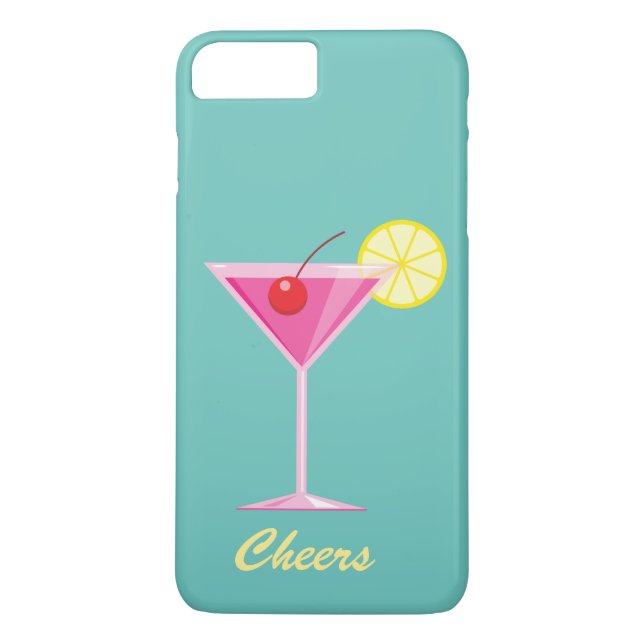 Cheers Summer Cocktail iPhone 7 Plus turquoise Case-Mate iPhone Case (Back)