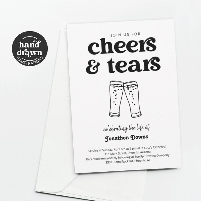 Cheers & Tears Celebration of Life Party Invitation (Creator Uploaded)