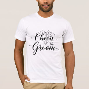 Cheers the Groom Tuxedo Bow Tie Bachelor Party T-Shirt