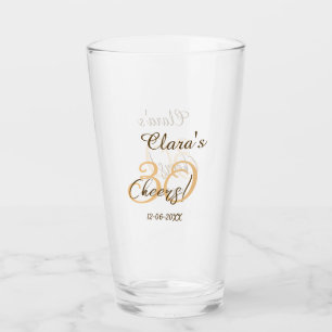 Cheers thirty birthday charcoal brown orange bold glass