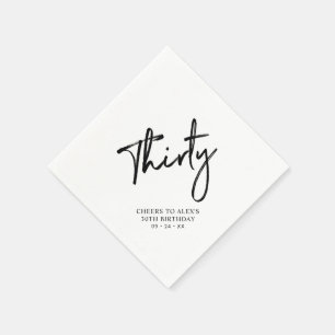Cheers Thirty Modern Adult 30th Birthday Party Napkin