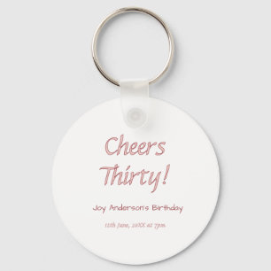 cheers thirty pink maron name trendy birthday simp key ring
