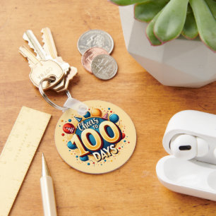 Cheers to 100 Days: Festive 100th Day of School Key Ring