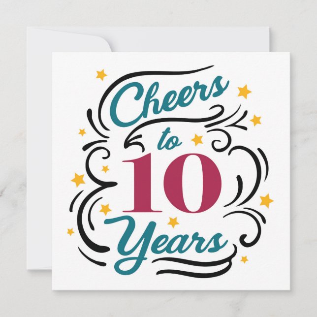Cheers to 10 Years Card (Front)