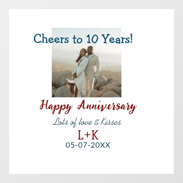 Cheers to 10 Years happy anniversary add photo dat (Sheet)