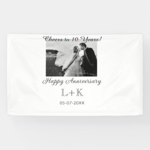 Cheers to 10 Years happy anniversary add photo dat Banner