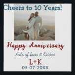 Cheers to 10 Years happy anniversary add photo dat Faux Canvas Print<br><div class="desc">Design for couple love</div>