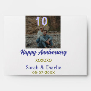 Cheers to 10 Years happy anniversary purple golden Envelope