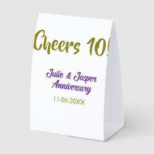 Cheers to 10th wedding anniversary purpl golden na