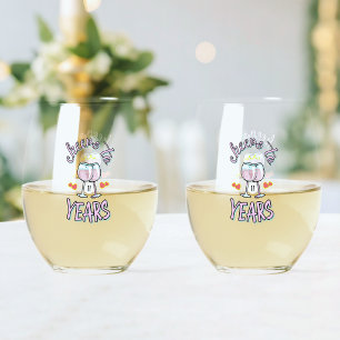 Cheers to 11 Years Personalised Wine Glass   Gifts