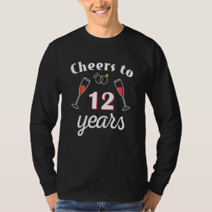 Cheers To 12 Years Married Ring 2010 Champagne Ann T-Shirt