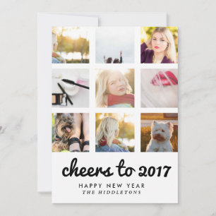 Cheers To 2017 Instagram Nine Photos New Year Holiday Card