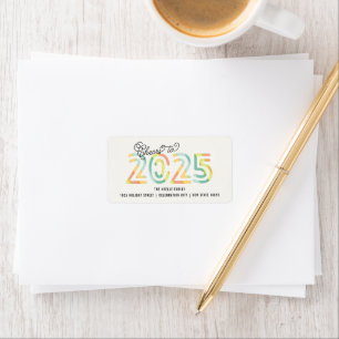 Cheers to 2022 Citrus Stripes New Year Address Label