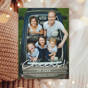 Cheers to 2025 Minimalist Holiday photo card
