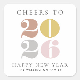 Cheers to 2025 New Years  Square Sticker