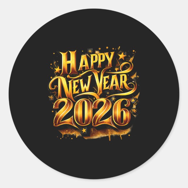 Cheers To 2026 Happy New Year Party  Classic Round Sticker (Front)
